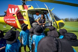 Westpac Helicopter Landing at primary school