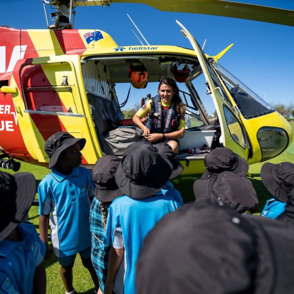 Westpac Helicopter Landing at primary school